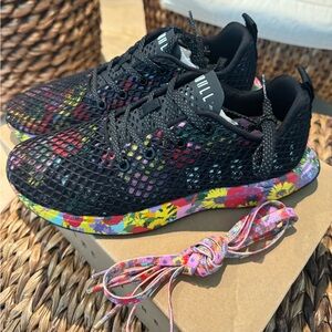 NO BULL floral mesh sneakers